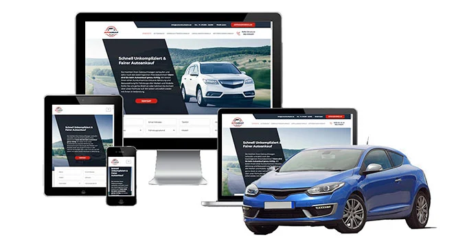 Ankaufseite mobil – Autoankauf Ennepetal mit rotem PKW